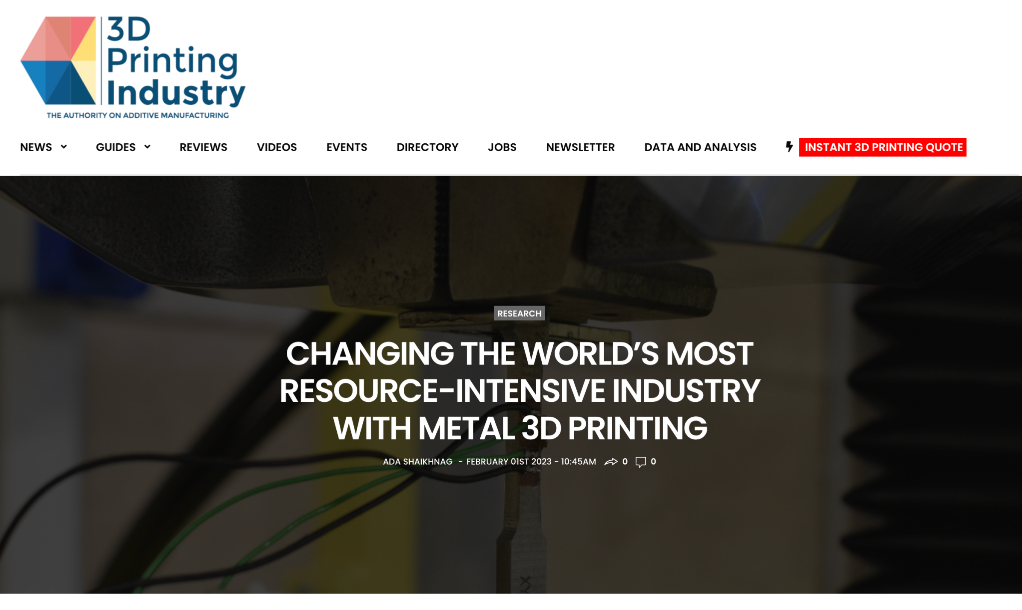 Changing the world’s most resource-intensive industry with metal 3D printing